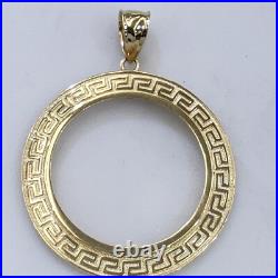 Solid 14k gold 50 pesos centenario Coin Frame pendant Mexican bezel Solid 14k gold 50 pesos centenario Coin Frame pendant Mexican bezel