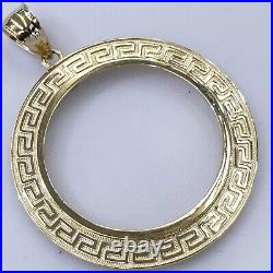 Solid 14k gold 50 pesos centenario Coin Frame pendant Mexican bezel