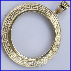 Solid 14k gold 50 pesos centenario Coin Frame pendant Mexican bezel Solid 14k gold 50 pesos centenario Coin Frame pendant Mexican bezel