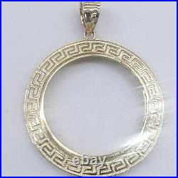 Solid 14k gold 50 pesos centenario Coin Frame pendant Mexican bezel