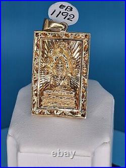 Solid 18K 3D Gold 1.5 Buddha Pendant 9.2 Grams Diamond Cut Handmade