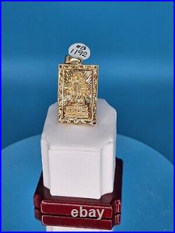 Solid 18K 3D Gold 1.5 Buddha Pendant 9.2 Grams Diamond Cut Handmade