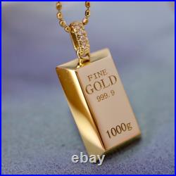 Solid 18K Au750 Gold. Gold Bar Design Feat. Natural Diamonds (Pendant Only)