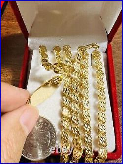 Solid 18K Fine 750 Saudi Real Gold Men Women's Coin Necklace 24 Long 5mm 21.4g