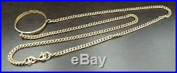 Solid 18K Yellow Gold Coin Bezel Chain Necklace 10.2gr. No Reserve, No Scrap