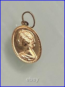 Solid 18k 750 Lady Mother Queen Elizabeth Pendant Not Plated Rare Gift Anniv