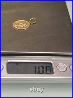 Solid 18k 750 Lady Mother Queen Elizabeth Pendant Not Plated Rare Gift Anniv