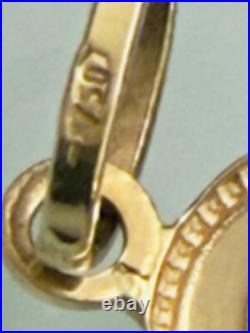 Solid 18k 750 Lady Mother Queen Elizabeth Pendant Not Plated Rare Gift Anniv