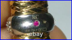 Solid 18k rose gold flexible 11mm Roberto Coin bangle bracelet 27.33 grams