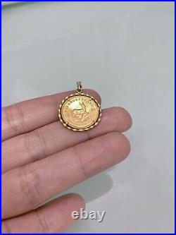 Solid 1981 South Africa Solid 1/10 oz 22k gold Krugerrand Coin 18k Pendant Solid 1981 South Africa Solid 1/10 oz 22k gold Krugerrand Coin 18k Pendant