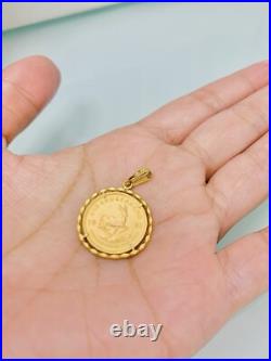 Solid 1981 South Africa Solid 1/10 oz 22k gold Krugerrand Coin 18k Pendant Solid 1981 South Africa Solid 1/10 oz 22k gold Krugerrand Coin 18k Pendant
