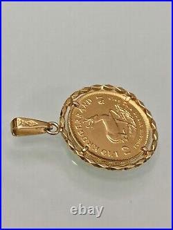 Solid 1981 South Africa Solid 1/10 oz 22k gold Krugerrand Coin 18k Pendant Solid 1981 South Africa Solid 1/10 oz 22k gold Krugerrand Coin 18k Pendant