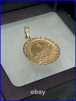Solid 1981 South Africa Solid 1/10 oz 22k gold Krugerrand Coin 18k Pendant Solid 1981 South Africa Solid 1/10 oz 22k gold Krugerrand Coin 18k Pendant