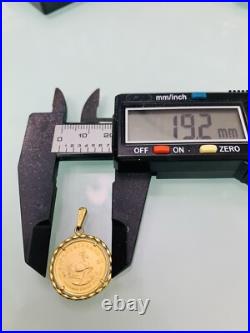 Solid 1981 South Africa Solid 1/10 oz 22k gold Krugerrand Coin 18k Pendant Solid 1981 South Africa Solid 1/10 oz 22k gold Krugerrand Coin 18k Pendant