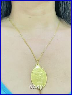 Solid 1/2 oz LEEN Suisse Rose 999.9 Fine Gold Oval Pendant Only 15.89g Bullion