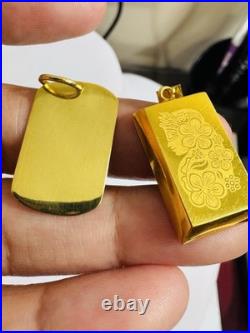 Solid 22K 916 Fine Real Gold Two (2) Set of Pendant Rectangle Bar 9.1g