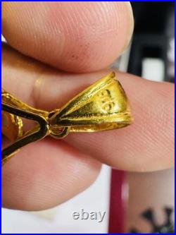 Solid 22K 916 Fine Real Gold Two (2) Set of Pendant Teardrop & Heart U, 6.5g