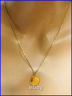 Solid 22K 916 Fine Yellow Real Gold 20 Coin Necklace 4,9g Women's