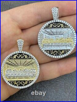 Solid 925 Silver / Gold Plated Jesus Last Supper Coin Medallion Pendant Italy CZ Solid 925 Silver / Gold Plated Jesus Last Supper Coin Medallion Pendant Italy CZ