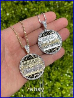 Solid 925 Silver / Gold Plated Jesus Last Supper Coin Medallion Pendant Italy CZ Solid 925 Silver / Gold Plated Jesus Last Supper Coin Medallion Pendant Italy CZ