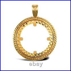Solid 9ct Yellow Gold Hand Finished Casted Half-Size Rope Design Sovereign Coin