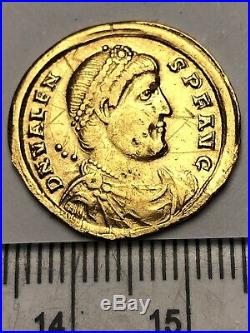 Solid GOLD Roman SOLIDUS Coin VALENS, AD 364-78, rev Valens Standing (B620)