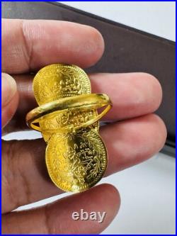 Solid Genuine 22K 916 Yellow Dubai Saudi Real Gold Women's Coin Ring 6/6.5 4.7g Solid Genuine 22K 916 Yellow Dubai Saudi Real Gold Women's Coin Ring 6/6.5 4.7g