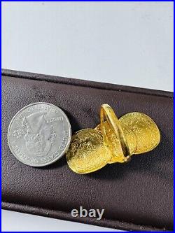 Solid Genuine 22K 916 Yellow Dubai Saudi Real Gold Women's Coin Ring 6/6.5 4.7g Solid Genuine 22K 916 Yellow Dubai Saudi Real Gold Women's Coin Ring 6/6.5 4.7g