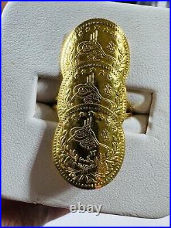 Solid Genuine 22K 916 Yellow Dubai Saudi Real Gold Women's Coin Ring 6/6.5 4.7g Solid Genuine 22K 916 Yellow Dubai Saudi Real Gold Women's Coin Ring 6/6.5 4.7g