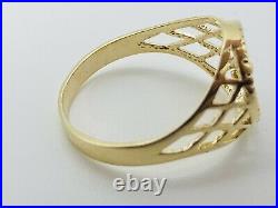 Solid Genuine 9ct Yellow Gold One Peso Coin Ring Size L