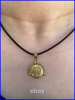 Solid Gold 14k Byzantine coin, Greek amulet, Real gold of a Constantine coin