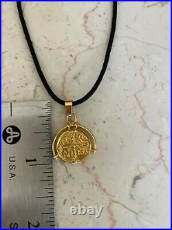 Solid Gold 14k Byzantine coin, Greek amulet, Real gold of a Constantine coin