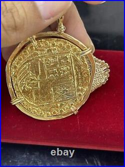 Solid Gold Atocha Coin Gold Coin Pendant Made With 14k Gold