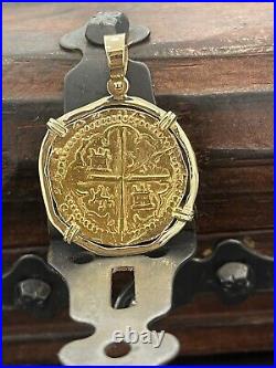 Solid Gold Atocha Coin Pendant HandMade With 14k Gold