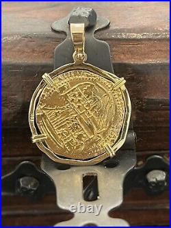 Solid Gold Atocha Coin Pendant HandMade With 14k Gold