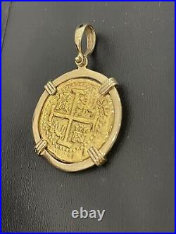 Solid Gold Atocha Coin Pendant Made With 14k Gold
