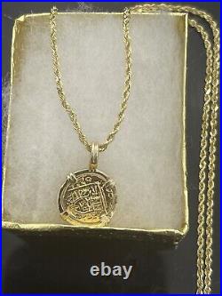 Solid Gold Atocha Coin Pendant Made With 14k Gold With 14k Gold Chain 18 Long