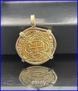 Solid Gold Atocha Coin Pendant Made With 14kt Gold