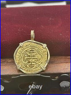 Solid Gold Atocha Coin Pendant Made With 14kt Gold