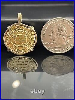 Solid Gold Atocha Coin Pendant Made With 14kt Gold