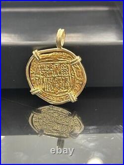 Solid Gold Atocha Coin Pendant Made With 14kt Gold