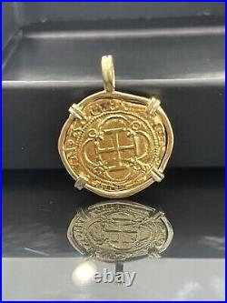 Solid Gold Atocha Coin Pendant Made With 14kt Gold