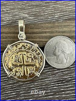 Solid Gold Atocha Coin Pendant Made With 14kt Pure Gold