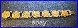 Solid Gold Bracelet 2.1/2 Dollar Genuine Indian Head Coins Bracelet 6in 35.7gr