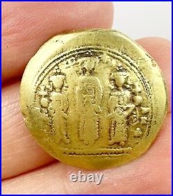 Solid Gold Christ Blessing Romanos & Eudocia Byzantine Coin 3.0 Grams