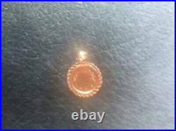 Solid Gold Coin with 14k Bezel pendant