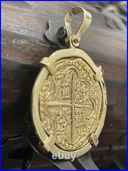 Solid Gold Heavy Atocha Coin Pendant HandMade With 14k Gold