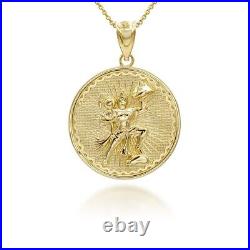 Solid Gold Or 925 Silver Lord Hanuman Hindu God Coin Pendant Necklace