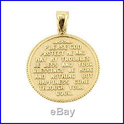 Solid Gold U. S. Navy Insignia Two Sided Coin Pendant