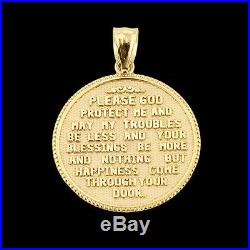 Solid Gold U. S. Navy Insignia Two Sided Coin Pendant